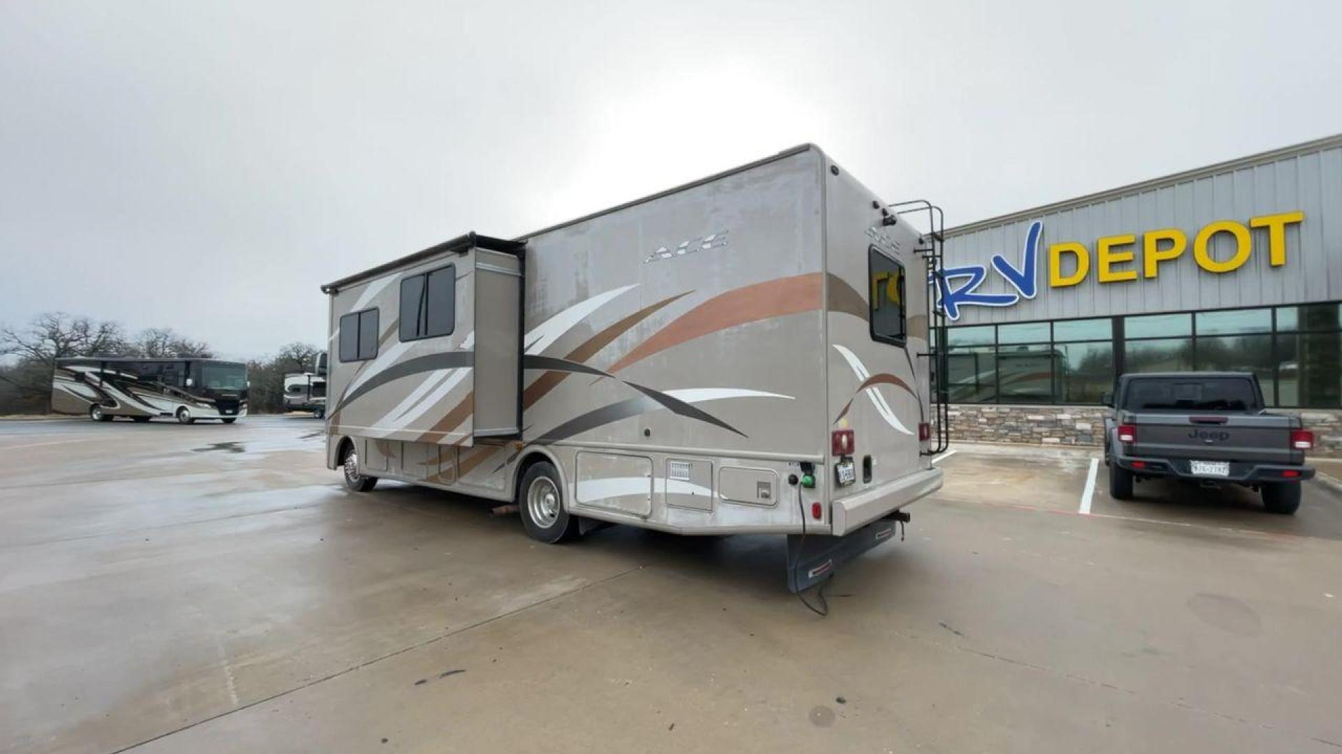 2014 TAN ACE 30.1 - (1F65F5DY8E0) , Length: 30.83 ft. | Gross Weight: 18,000 lbs. | Slides: 2 transmission, located at 4319 N Main St, Cleburne, TX, 76033, (817) 678-5133, 32.385960, -97.391212 - The 2014 ACE 30.1 is a Class A motorhome that is big and flexible, making it great for your next trip. This motorhome is the right size for getting around and is very comfortable. It is 30.83 feet long and weighs 18,000 pounds. The ACE 30.1 has two slides and a large 14-foot awning, so it has a lot - Photo#7