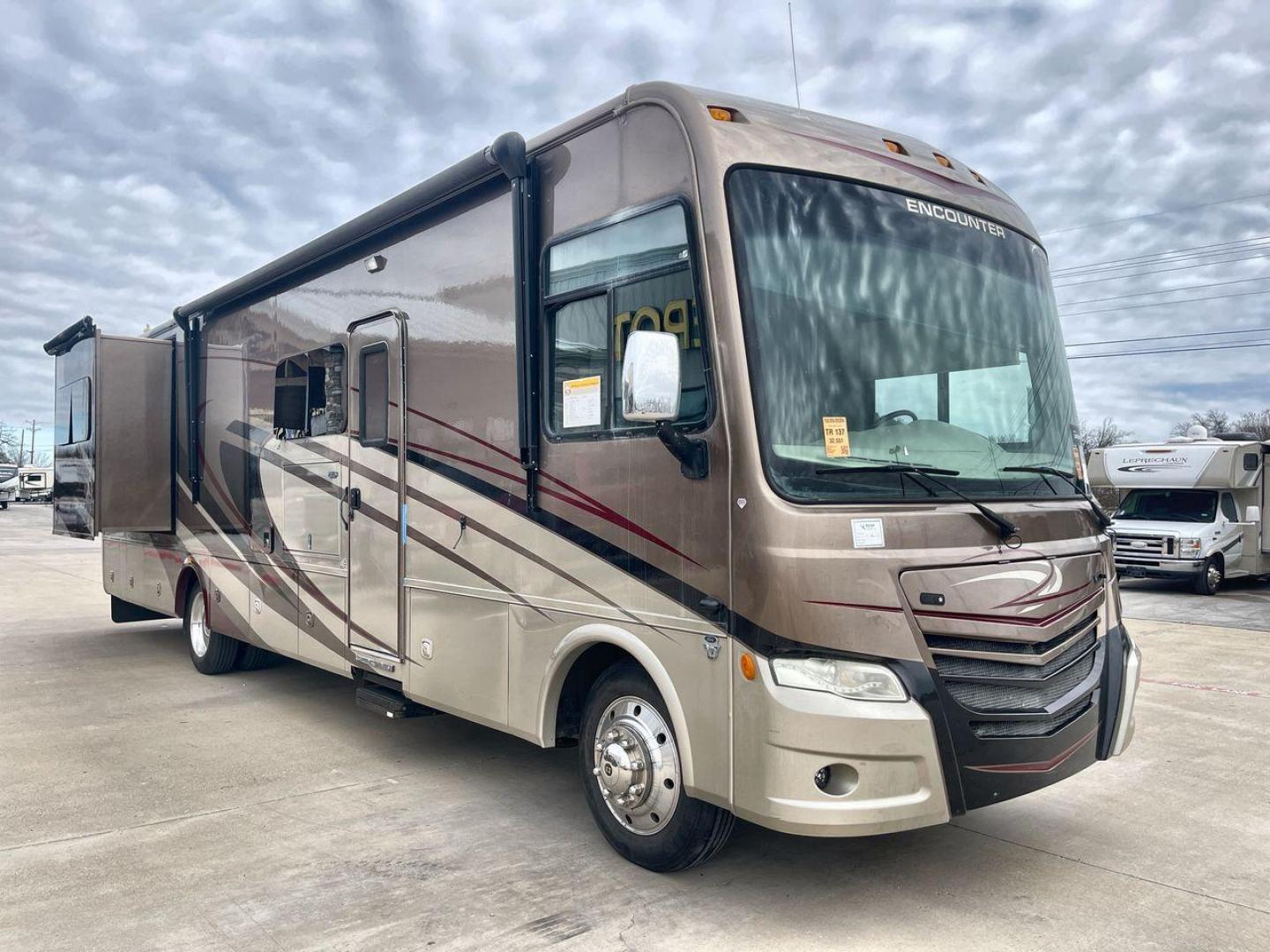 2015 COACHMEN ENCOUNTER 37LSF (1F66F5DYXE0) , Length: 37.33 ft. | Gross Weight: 22,000 lbs. | Slides: 2 transmission, located at 4319 N Main St, Cleburne, TX, 76033, (817) 678-5133, 32.385960, -97.391212 - Photo#0