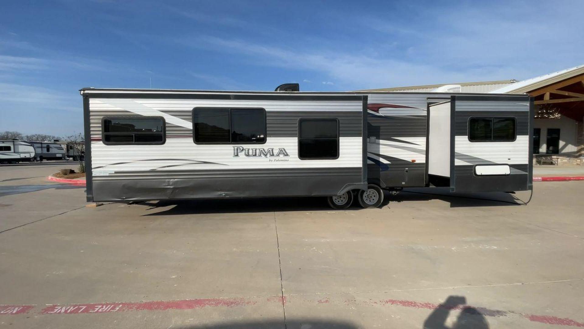 2015 FOREST RIVER PUMA 38PLF (4X4TPUP29FP) , Length: 40.83 ft. | Dry Weight: 9,565 lbs. | Gross Weight: 12,099 lbs. | Slides: 2 transmission, located at 4319 N Main St, Cleburne, TX, 76033, (817) 678-5133, 32.385960, -97.391212 - The 2015 Forest River Puma 38PLF is a spacious destination trailer designed for those who desire the comforts of home while enjoying the great outdoors. With a residential-style layout and thoughtful features, it’s perfect for extended stays or seasonal living. This unit has a length of 40.83 ft i - Photo#6