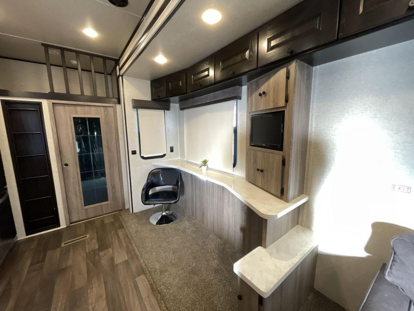 2016 CRUISER RV BOSS 4290 (5RXFJ4530G1) , Length: 46 ft. | Dry Weight: 14,835 lbs. | Slides: 2 transmission, located at 4319 N Main St, Cleburne, TX, 76033, (817) 678-5133, 32.385960, -97.391212 - The 2016 Cruiser RV Boss 4290 Recreational is a remarkable toy hauler designed for a premium travel experience. With a length of 46 feet, this model offers two slide-outs, providing an expansive and well-designed interior. It features a luxurious master bedroom with a king-size bed, and the spaciou - Photo#12