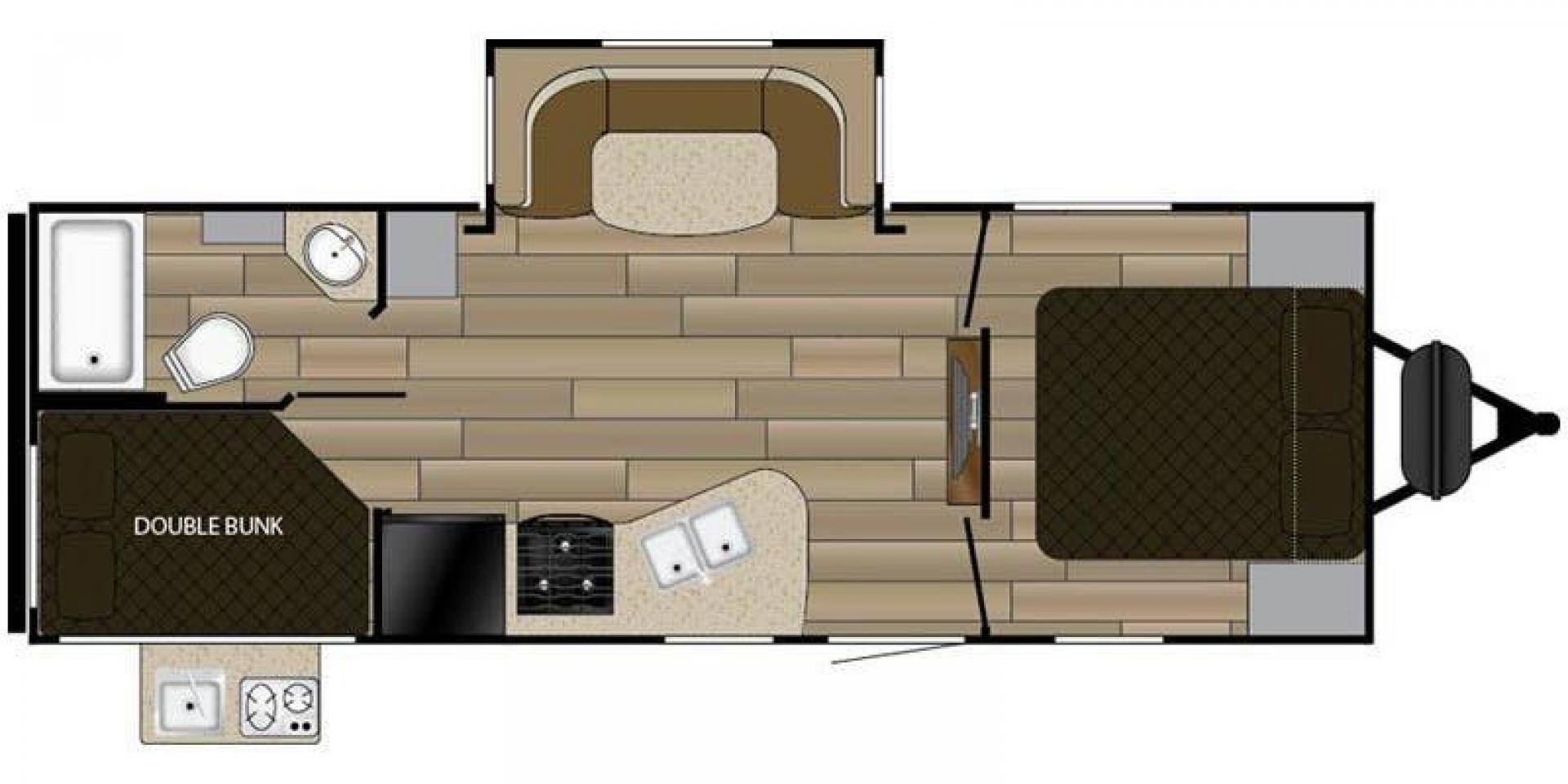 2018 TAN CRUISER RV MPG 2400BH (5RXHB2927J2) , Length: 29.08 ft. | Dry Weight: 5,320 lbs. | Gross Weight: 7,565 lbs. | Slides: 1 transmission, located at 4319 N Main St, Cleburne, TX, 76033, (817) 678-5133, 32.385960, -97.391212 - Camping is more enjoyable when you include a few more of your friends. In this 2018 Cruiser MPG 2400BH travel trailer, you can accommodate a few extra guests thanks to a rear set of double-sized bunk beds. The dimensions of this unit are 29.08 ft in length, 8 ft in width, 11.08 ft in height, and - Photo#9