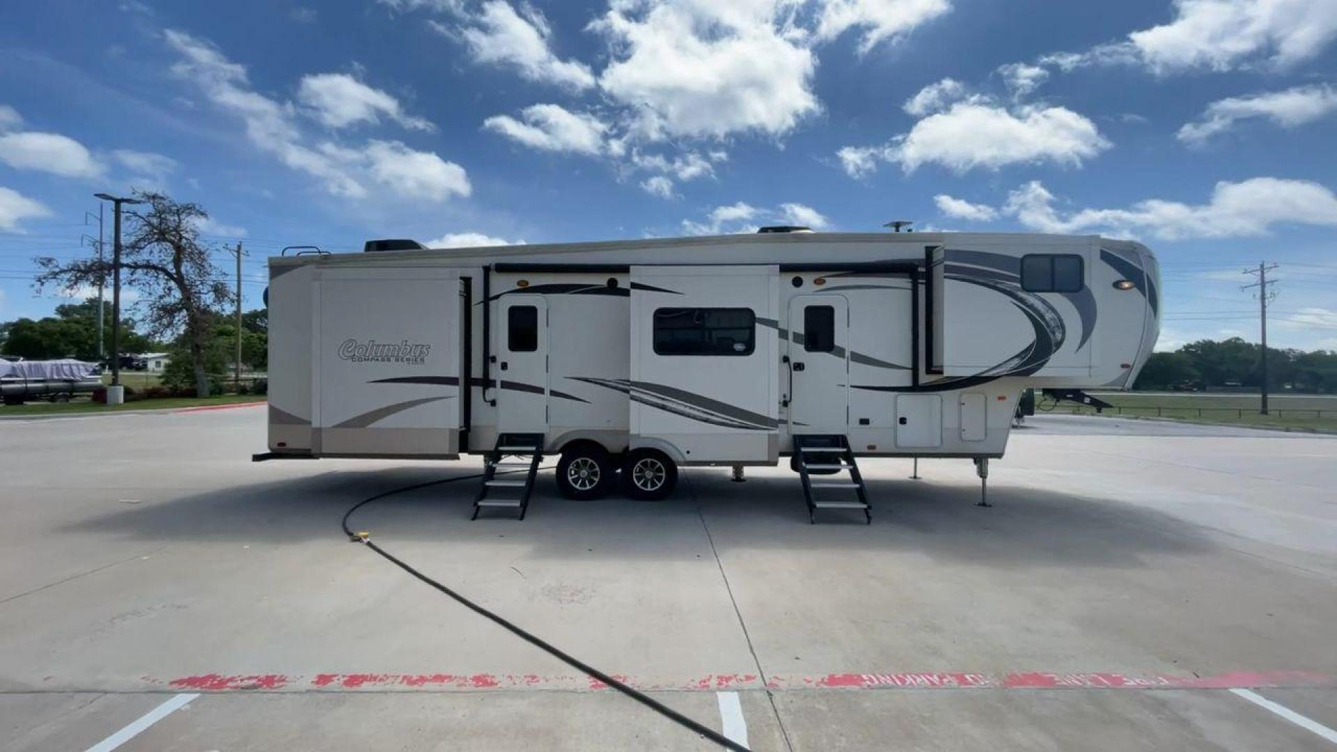 2018 FOREST RIVER COLUMBUS 386FKC (4X4FCMR20J6) , Length: 42.08 ft | Dry Weight: 12,272 lbs | Gross Weight: 15,272 lbs | Slides: 5 transmission, located at 4319 N Main St, Cleburne, TX, 76033, (817) 678-5133, 32.385960, -97.391212 - Photo#2