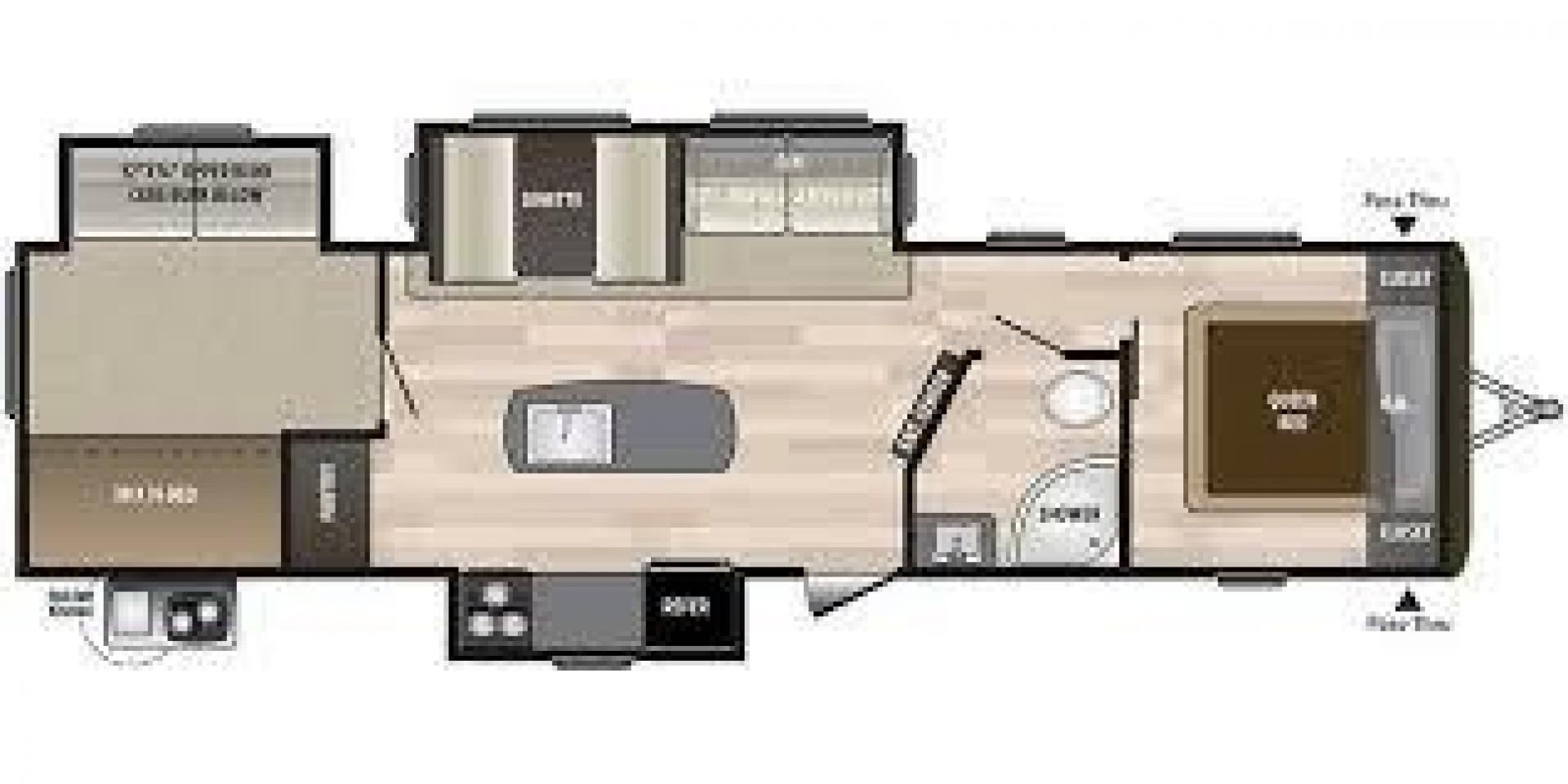 2019 KEYSTONE HIDEOUT 32BHTS (4YDT32F20K3) , Length: 37.67 ft. | Dry Weight: 8,634 lbs. | Gross Weight: 11,200 lbs. | Slides: 3 transmission, located at 4319 N Main St, Cleburne, TX, 76033, (817) 678-5133, 32.385960, -97.391212 - The 2019 Keystone Hideout 32BHTS is a spacious and family-friendly travel trailer, measuring 37 feet 7 inches in length, 8 feet in width, and 11 feet 4 inches in height, with a dry weight of 8,600 lbs and a GVWR of 11,200 lbs. Constructed with a cambered chassis and a full walk-on roof on a powder-c - Photo#9