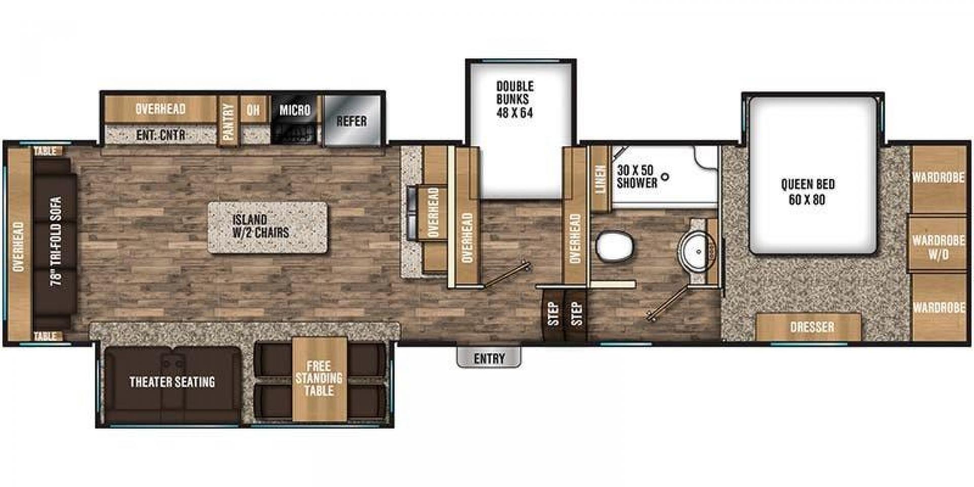 2020 FOREST RIVER CHAPARRAL 360IBL (5ZT3CH1B1LA) , Length: 39 ft. | Dry Weight: 11,450 lbs. | Gross Weight: 14,000 lbs. | Slides: 4 transmission, located at 4319 N Main St, Cleburne, TX, 76033, (817) 678-5133, 32.385960, -97.391212 - With a length of 39 feet and a dry weight of 11,450 pounds, this spacious 2020 Coachmen Chaparral 360IBL offers plenty of room for the whole family and then some. The exterior is equipped with a massive 18-foot power awning, providing ample shade and protection from the elements while you relax outs - Photo#9