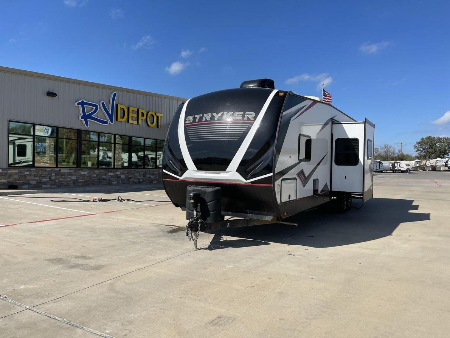 2021 CRUISER RV STRYKER 3414 (5RXGB392XM1) , Length: 38.75 ft. | Dry Weight: 9,608 lbs. | Gross Weight: 12,800 lbs. | Slides: 2 transmission, located at 4319 N Main St, Cleburne, TX, 76033, (817) 678-5133, 32.385960, -97.391212 - The 2021 Cruiser RV Stryker 3414 is a meticulously crafted toy hauler that seamlessly integrates luxury, versatility, and durability to provide an exceptional on-the-road experience. Whether you're a passionate thrill-seeker indulging in outdoor sports or a discerning family seeking comfort, the Str - Photo#0