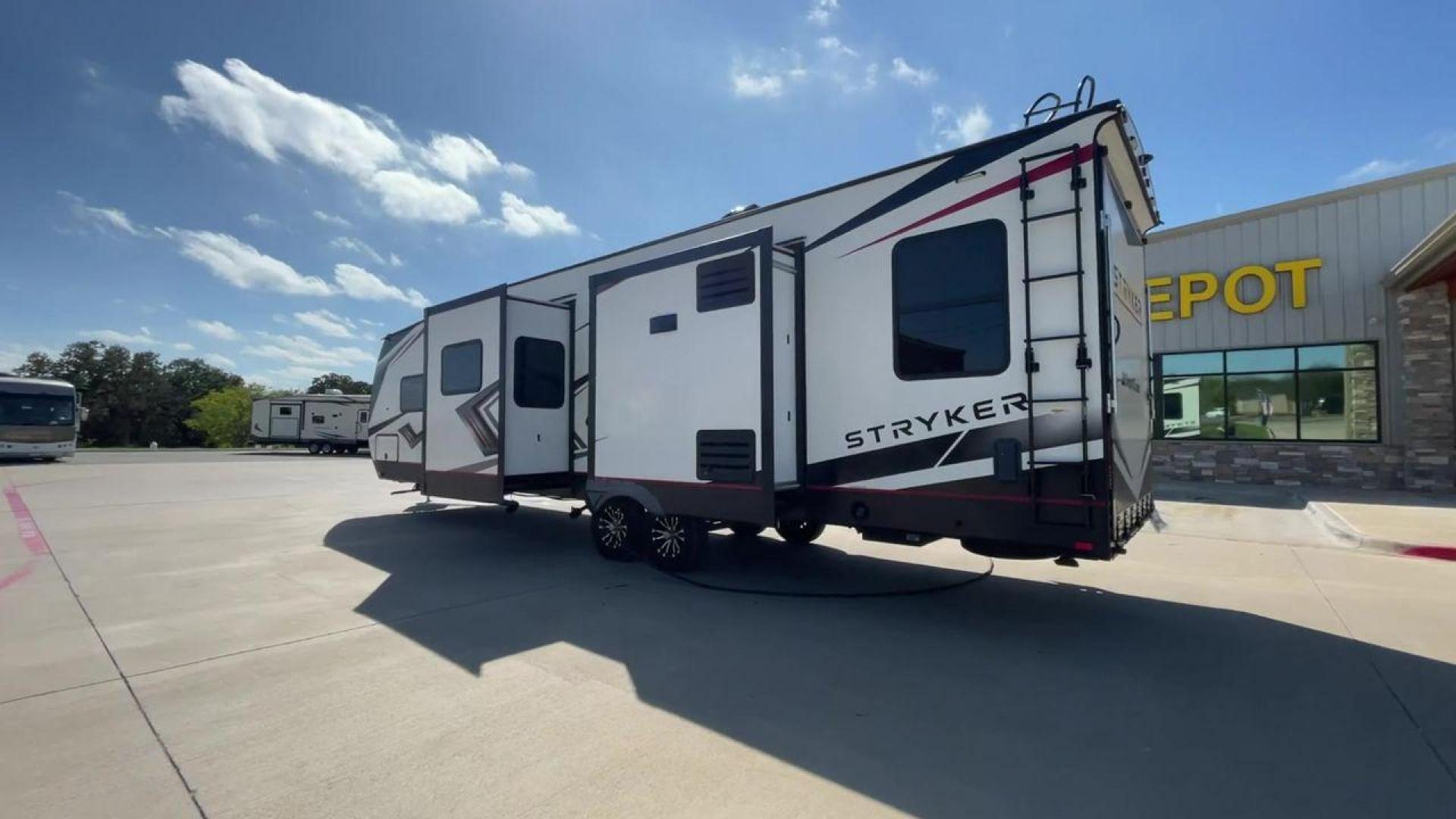 2021 CRUISER RV STRYKER 3414 (5RXGB392XM1) , Length: 38.75 ft. | Dry Weight: 9,608 lbs. | Gross Weight: 12,800 lbs. | Slides: 2 transmission, located at 4319 N Main St, Cleburne, TX, 76033, (817) 678-5133, 32.385960, -97.391212 - The 2021 Cruiser RV Stryker 3414 is a meticulously crafted toy hauler that seamlessly integrates luxury, versatility, and durability to provide an exceptional on-the-road experience. Whether you're a passionate thrill-seeker indulging in outdoor sports or a discerning family seeking comfort, the Str - Photo#7