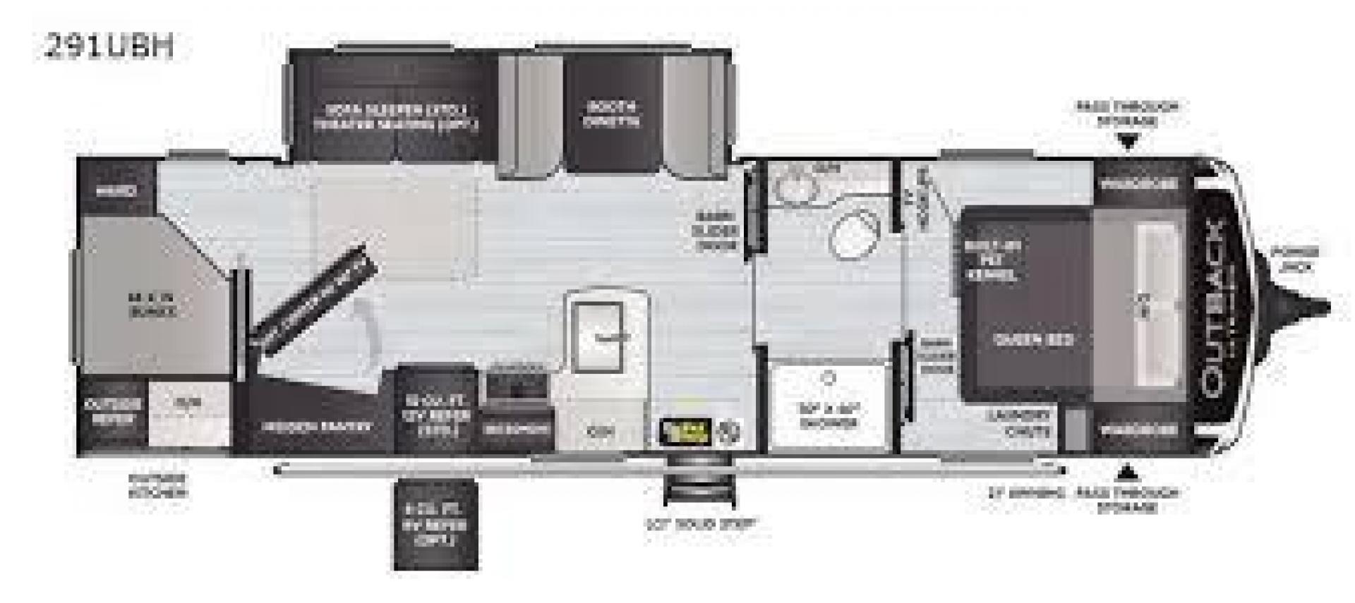 2022 KEYSTONE OUTBACK 291UBH (4YDT0BN20NB) , Length: 33.67 ft. | Dry Weight: 6,869 lbs. | Gross Weight: 8,209 lbs.8,209 lbs. | Slides: 1 transmission, located at 4319 N Main St, Cleburne, TX, 76033, (817) 678-5133, 32.385960, -97.391212 - Photo#9