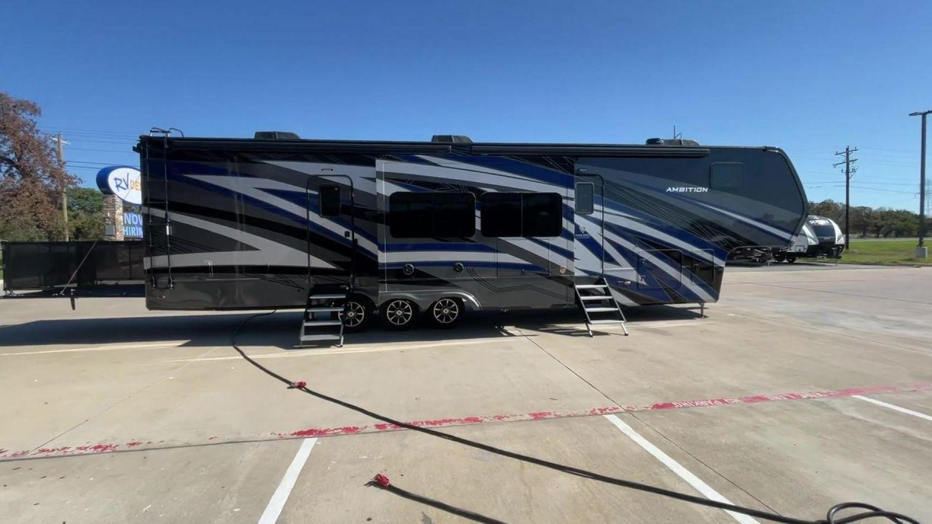 2022 VANLEIGH AMBITION 399TH (7HHAC4333NV) , Length: 43.58 ft. | Dry Weight: 16,900 lbs. | Gross Weight: 21,000 lbs. | Slides: 2 transmission, located at 4319 N Main St, Cleburne, TX, 76033, (817) 678-5133, 32.385960, -97.391212 - Brace yourself for some wild and thrilling adventures in this 2022 Vanleigh Ambition 399TH! This big and spacious toy hauler measures 43.58 ft. in length and 13.08 ft. in height. It has a dry weight of 16,900 lbs. and a GVWR of 21,000 lbs. It also has a hitch weight of 3,500 lbs. which makes it t - Photo#2