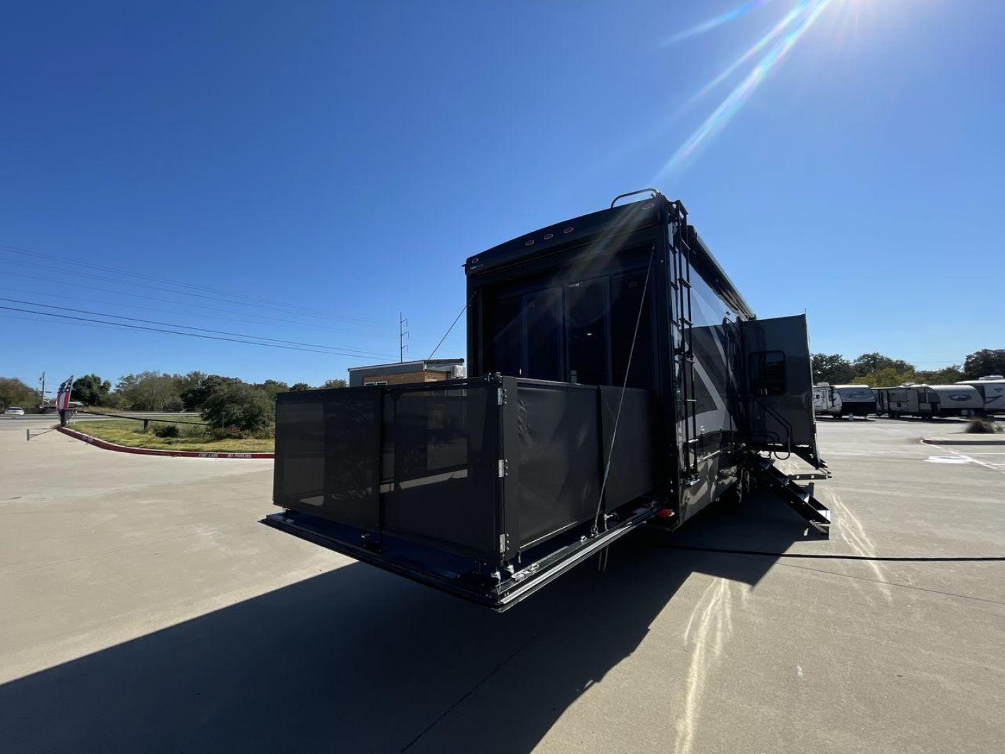 2022 VANLEIGH AMBITION 399TH (7HHAC4333NV) , Length: 43.58 ft. | Dry Weight: 16,900 lbs. | Gross Weight: 21,000 lbs. | Slides: 2 transmission, located at 4319 N Main St, Cleburne, TX, 76033, (817) 678-5133, 32.385960, -97.391212 - Brace yourself for some wild and thrilling adventures in this 2022 Vanleigh Ambition 399TH! This big and spacious toy hauler measures 43.58 ft. in length and 13.08 ft. in height. It has a dry weight of 16,900 lbs. and a GVWR of 21,000 lbs. It also has a hitch weight of 3,500 lbs. which makes it t - Photo#28