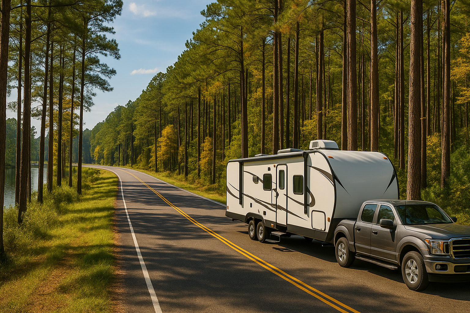 RV trailer on Road 