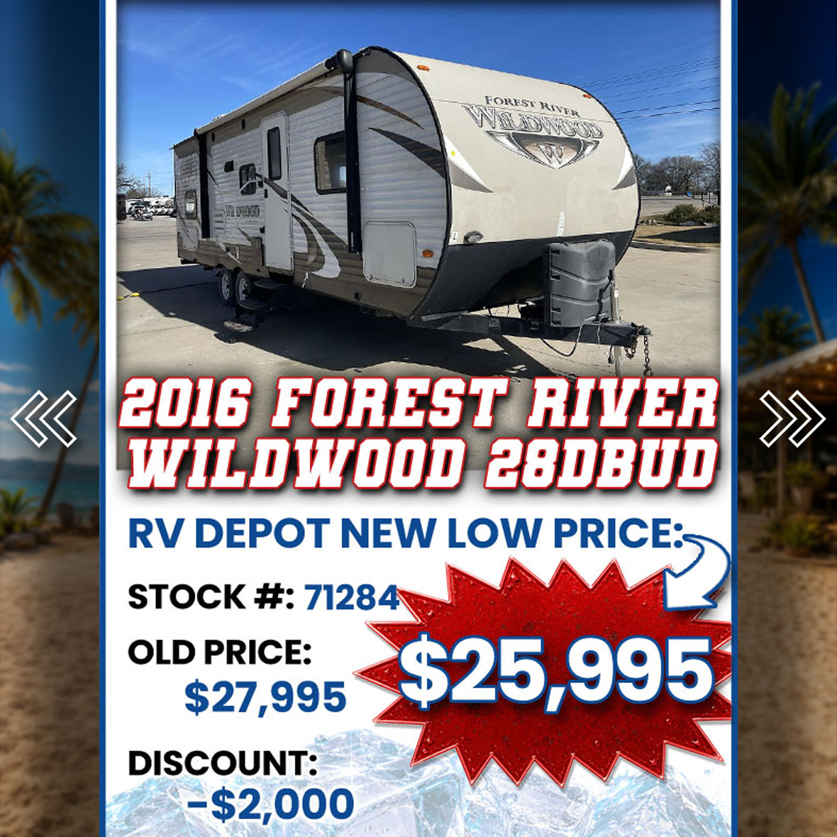 2016 Forest River Wildwood 28DBUD