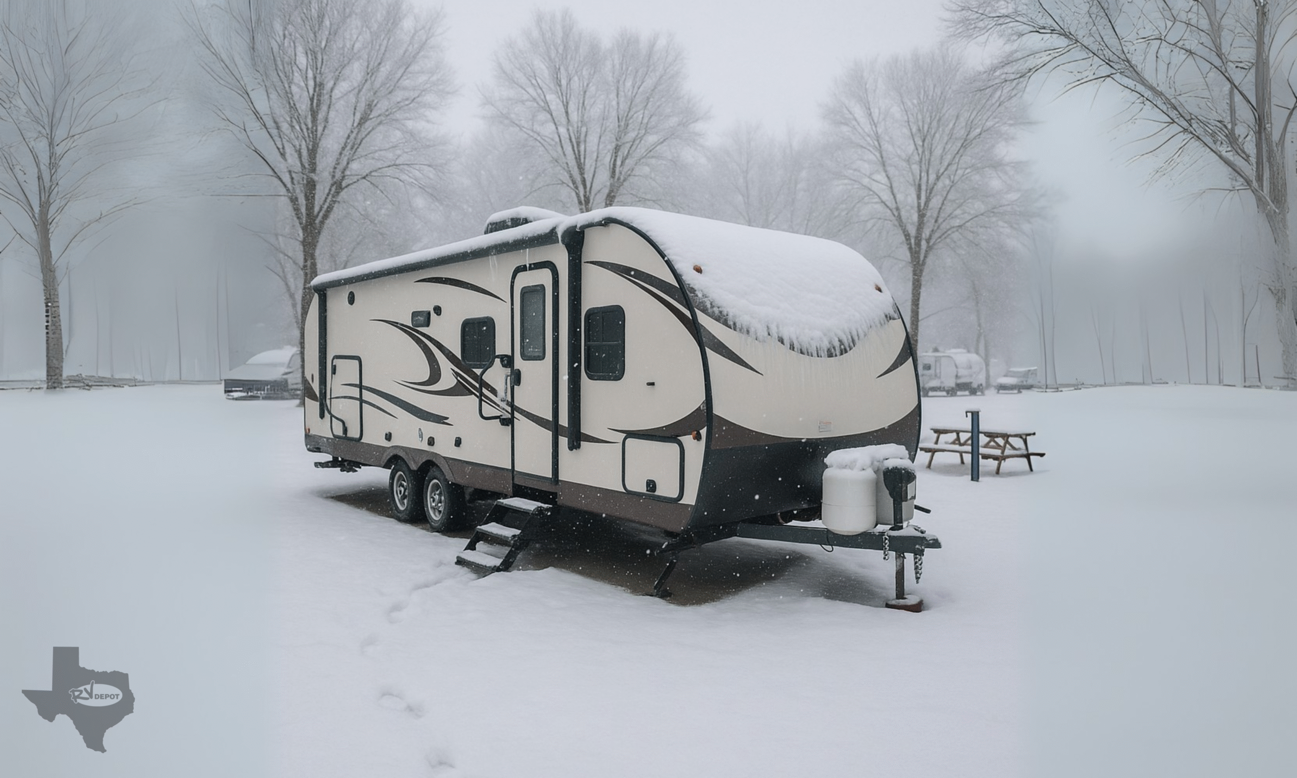 Bumper Pull RV in Winter 