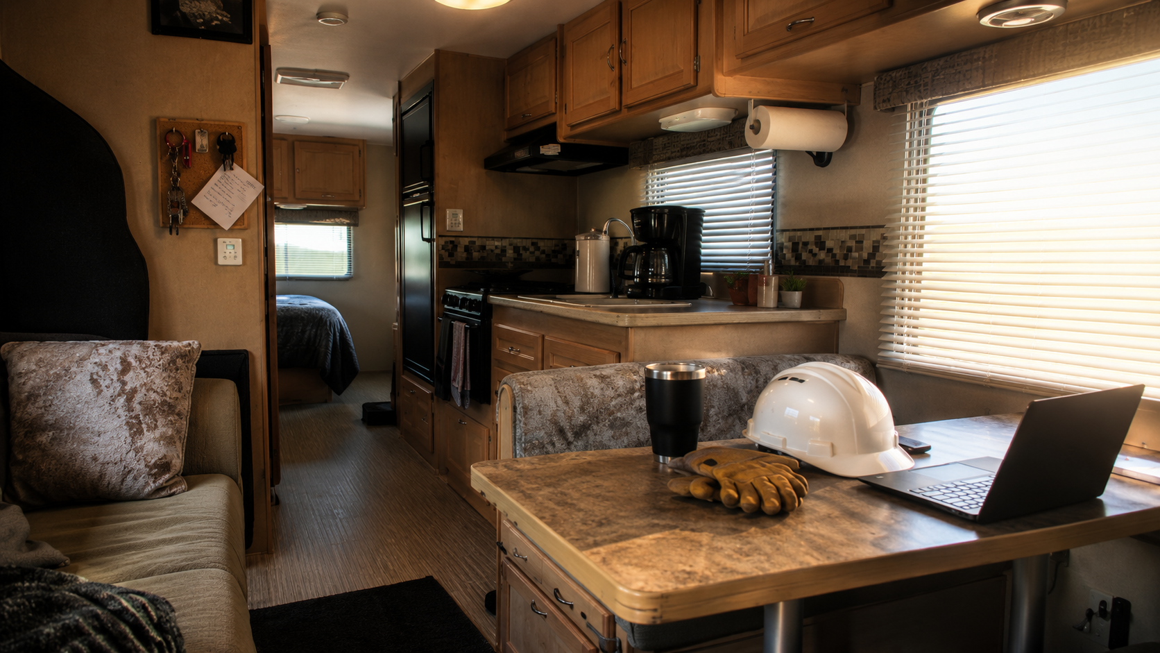 Cozy RV kitchen and living space