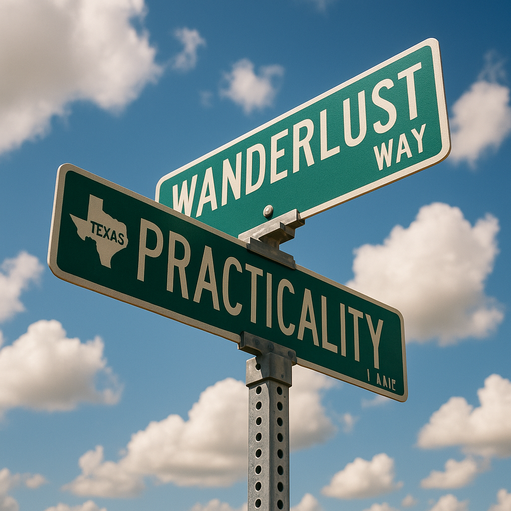 Crossroads of wanderlust and practicality 