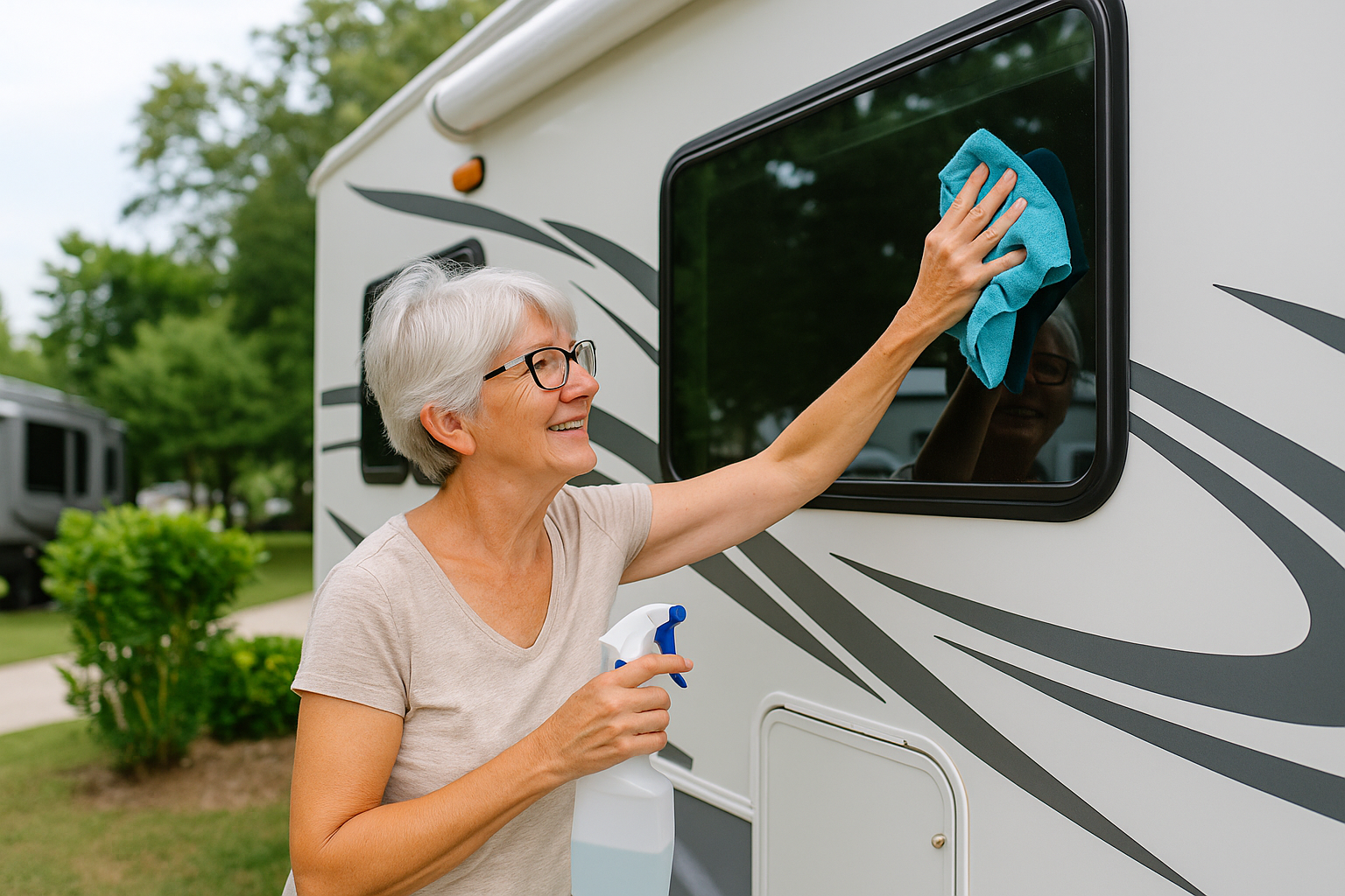 Grandma Cleaning RV