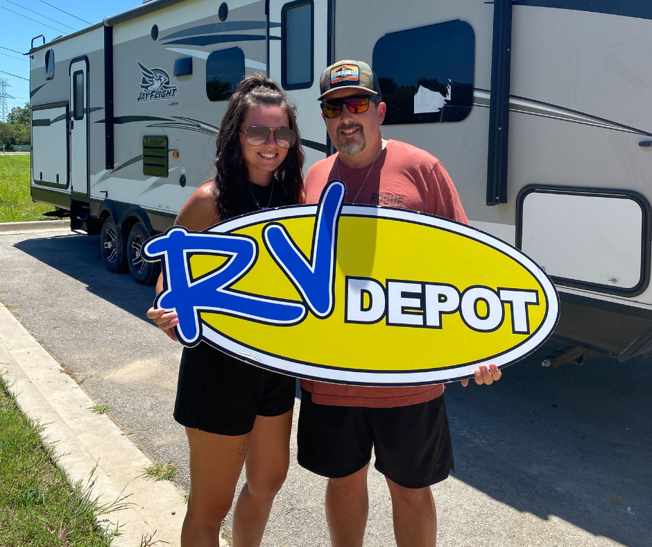 RV Depot - Happy Camper Couple Happy Camper Couple