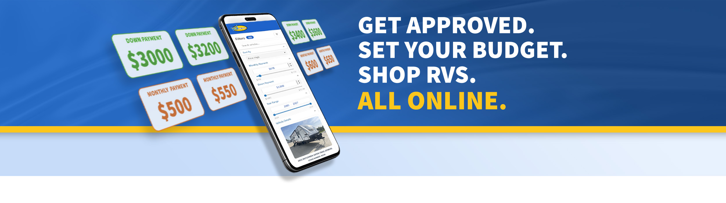 Set your own down and monthly payment