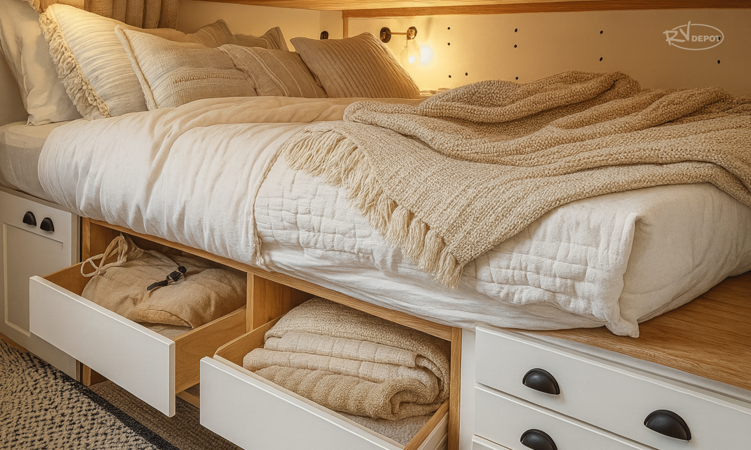 Under the RV Bed Storage 