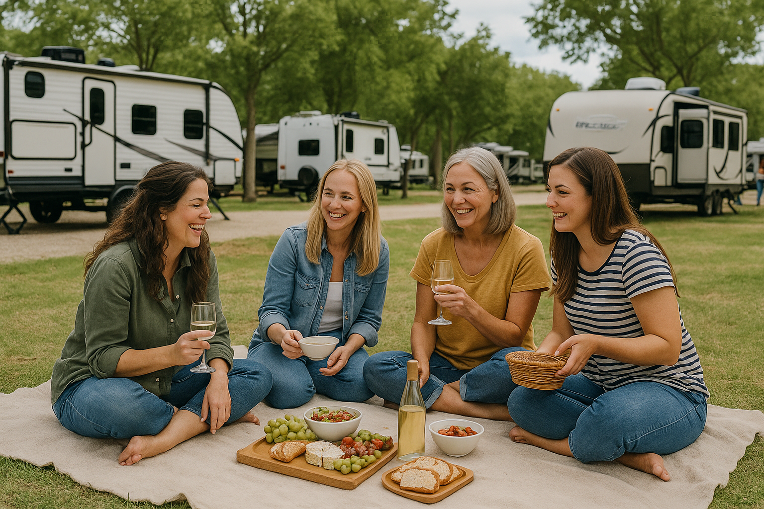 RV Depot - Women having a Pinic Empowering Female RV Travel
